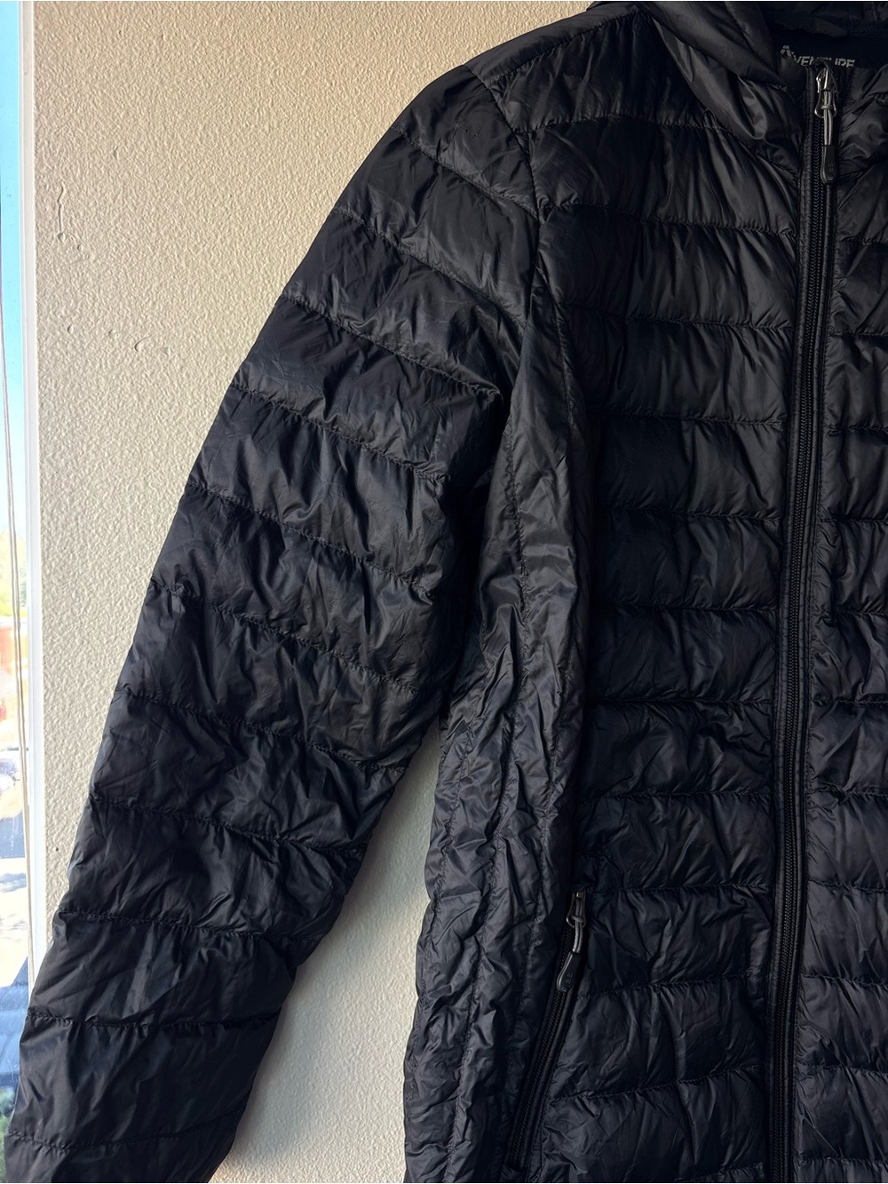 Aventure Long Down Filled Puffer Coat Hooded Black Winter Jacket - Picture 5 of 12